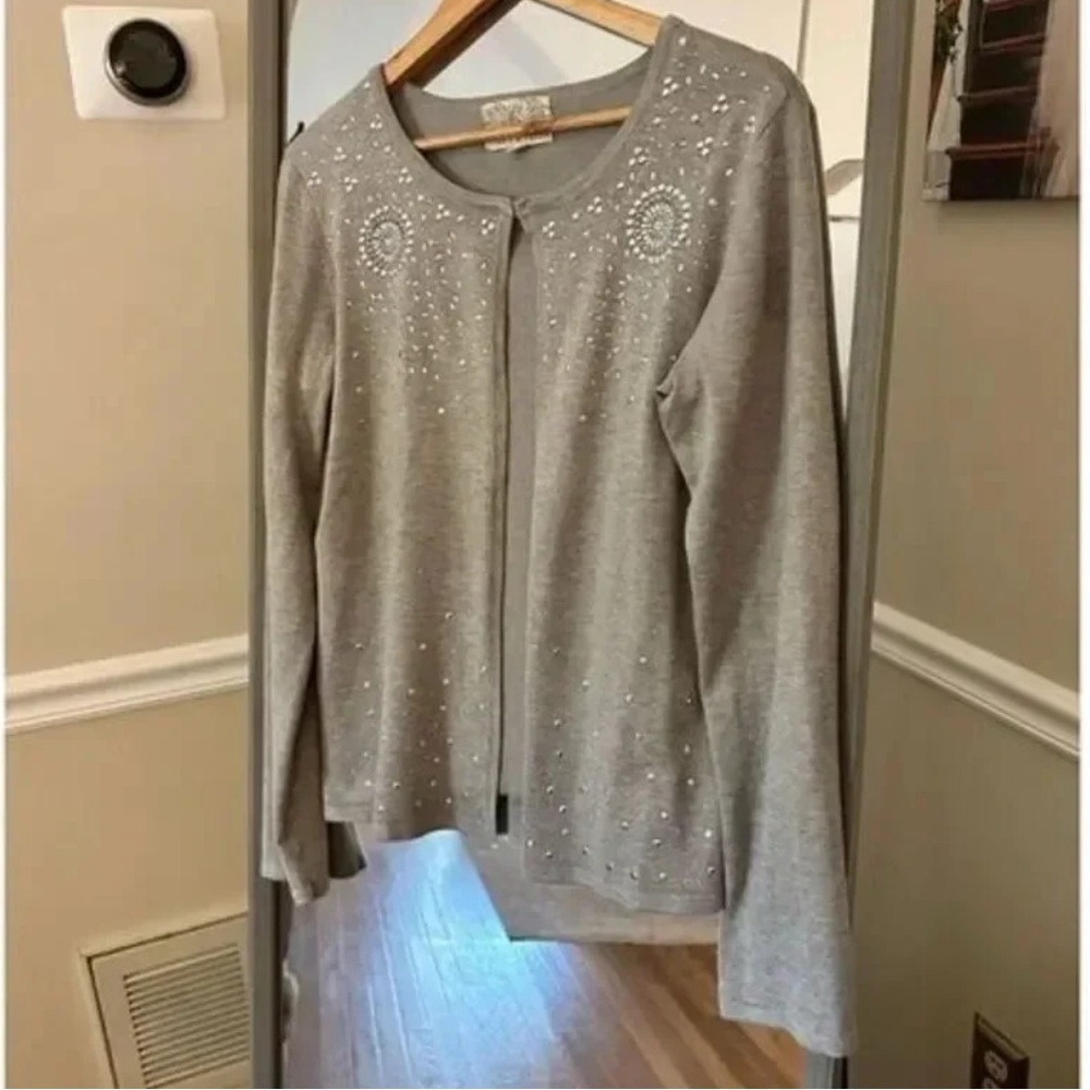 Debbie Morgan Cardigan Open Front Bedazzled Medium